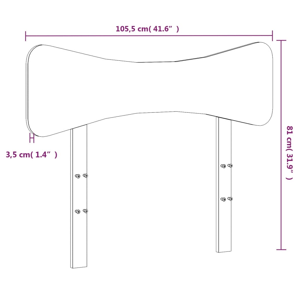Hoofdbord 100 cm massief grenenhout