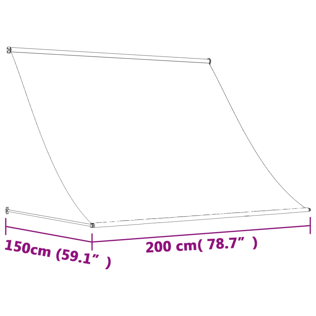 Luifel uittrekbaar 200x150 cm stof en staal crèmekleurig