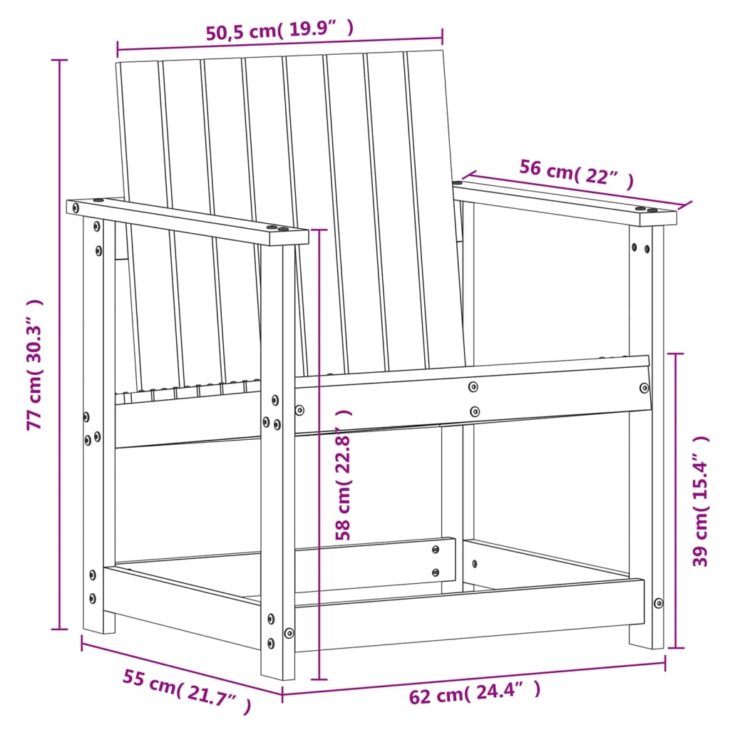 Tuinstoel 62x55x77 cm massief douglashout