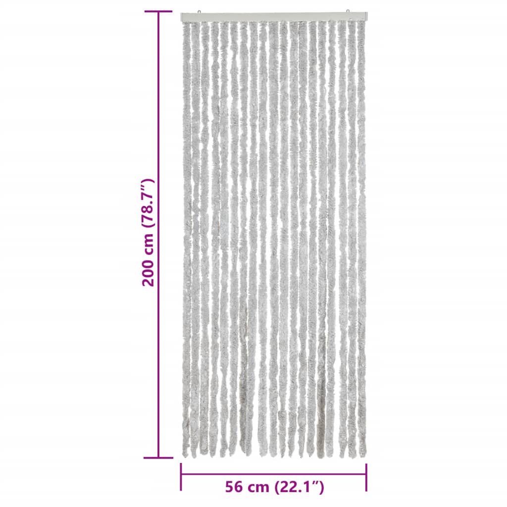 Vliegengordijn Chenille Grijs 56 x 200 cm