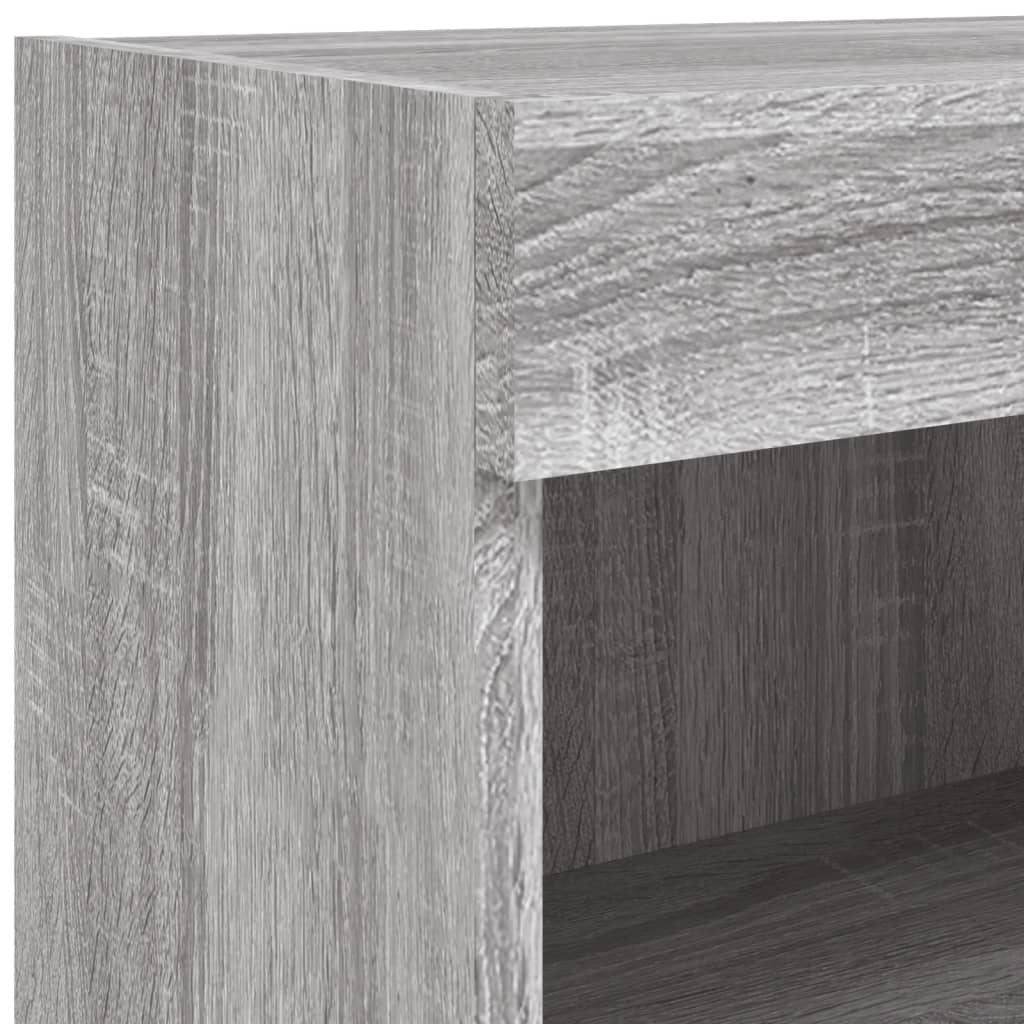 8-delige Tv-wandmeubelset met LED-verlichting grijs sonoma