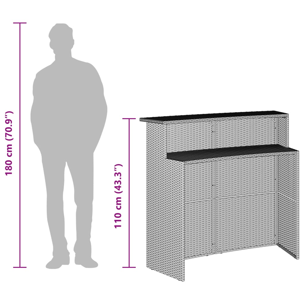 5-Delige Tuinbarset Met Kussens Poly Rattan 4