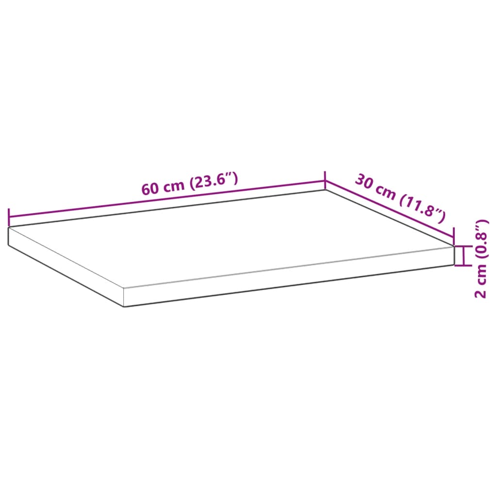 Wandschap zwevend 60x30x2 cm onbehandeld massief acaciahout