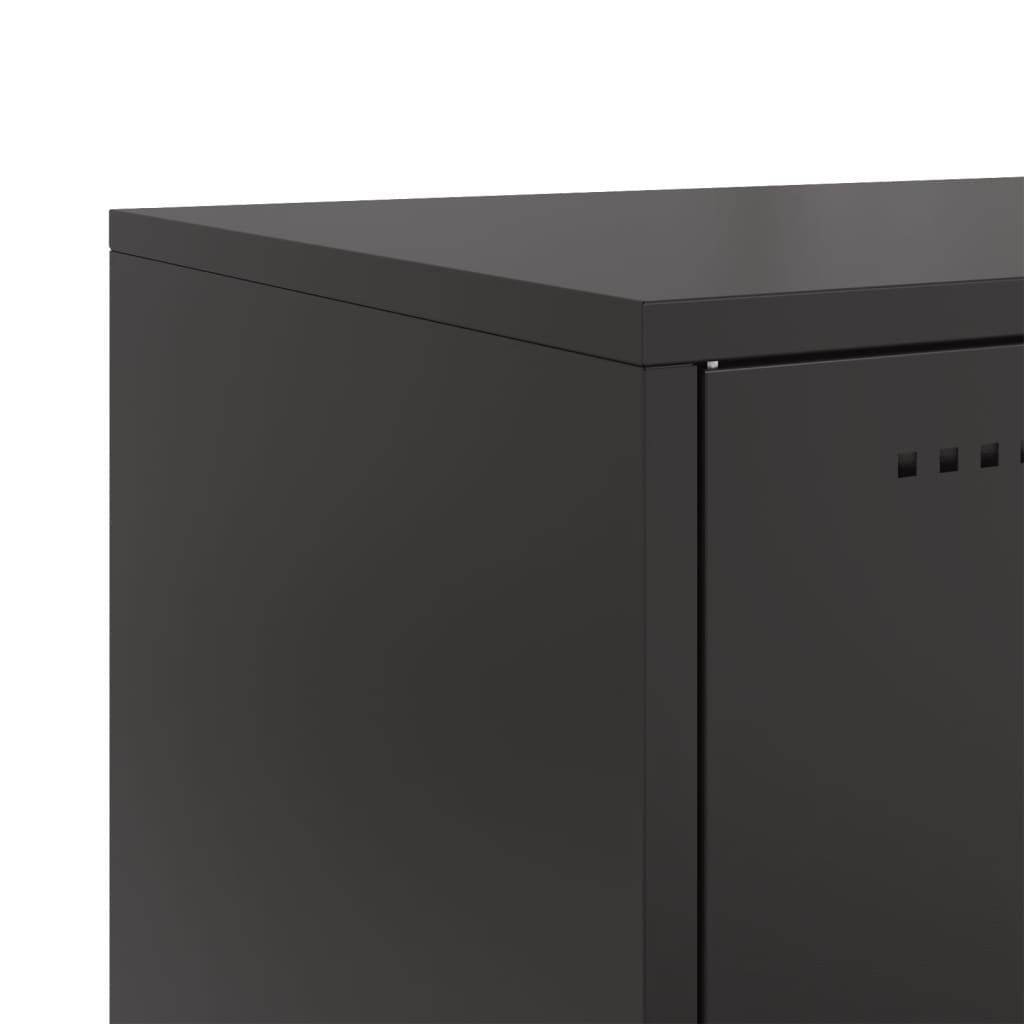 Dressoir 100,5x39x107 cm koudgewalst staal zwart