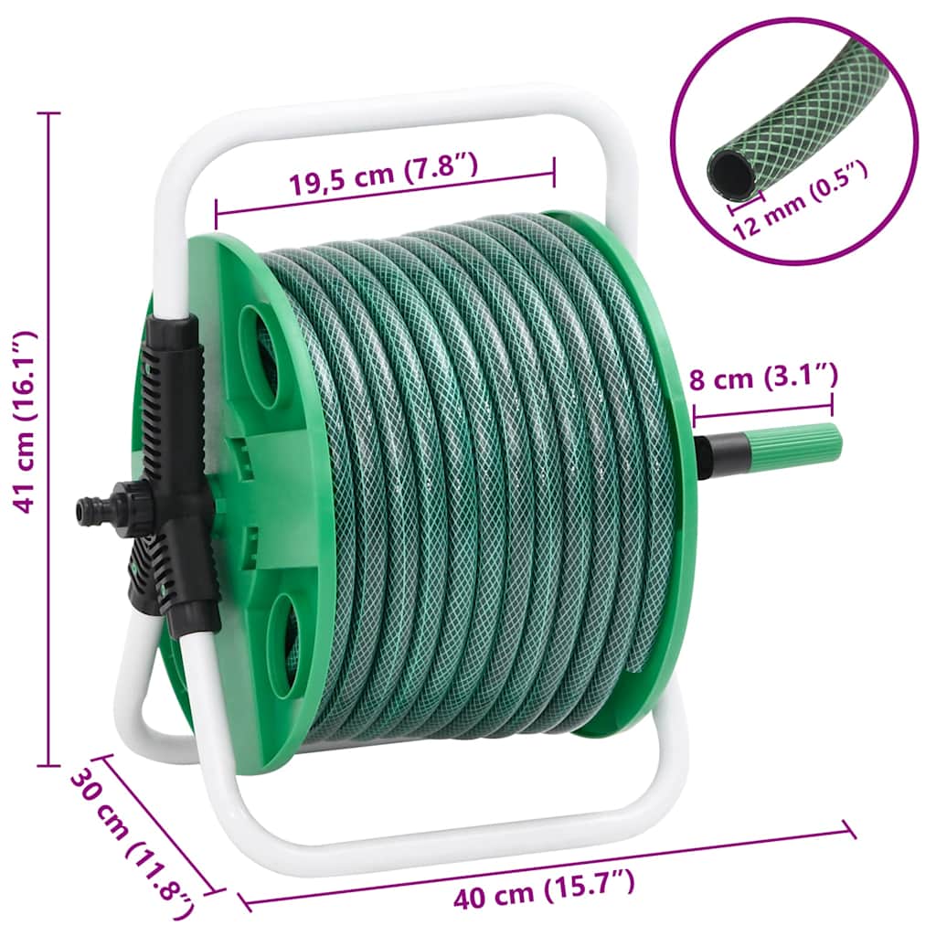 Slanghaspel Met Slangkoppelset 0,5" 20 M Vrijstaand Pvc Groen 1 45 m 20 m (0.5'')