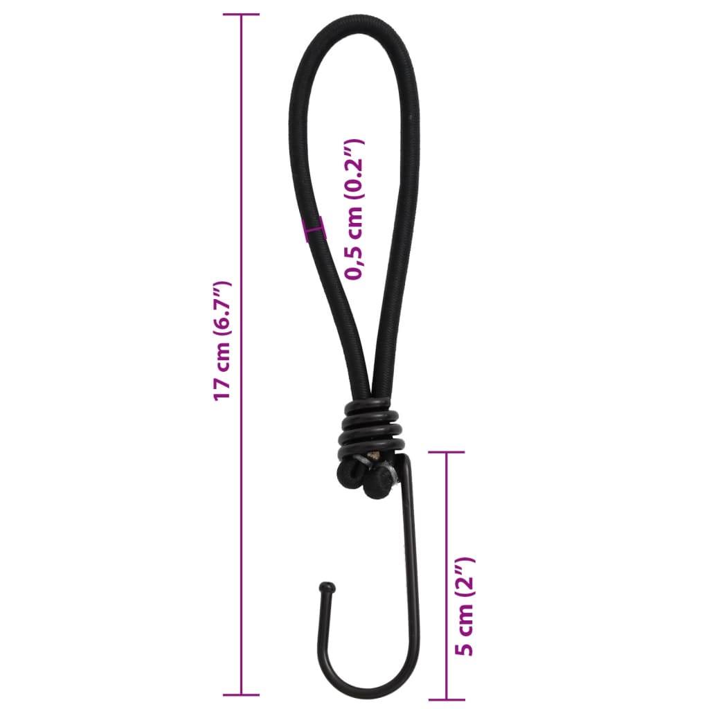 Spanelastiek met haken 50 st 17 cm