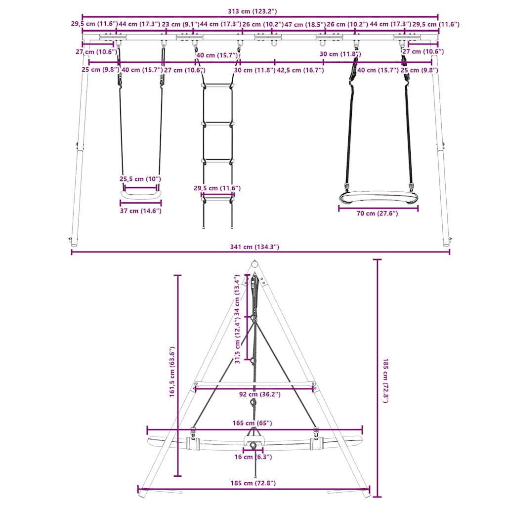 Schommelset Met Schommel, Ladder En Nestschommel 1