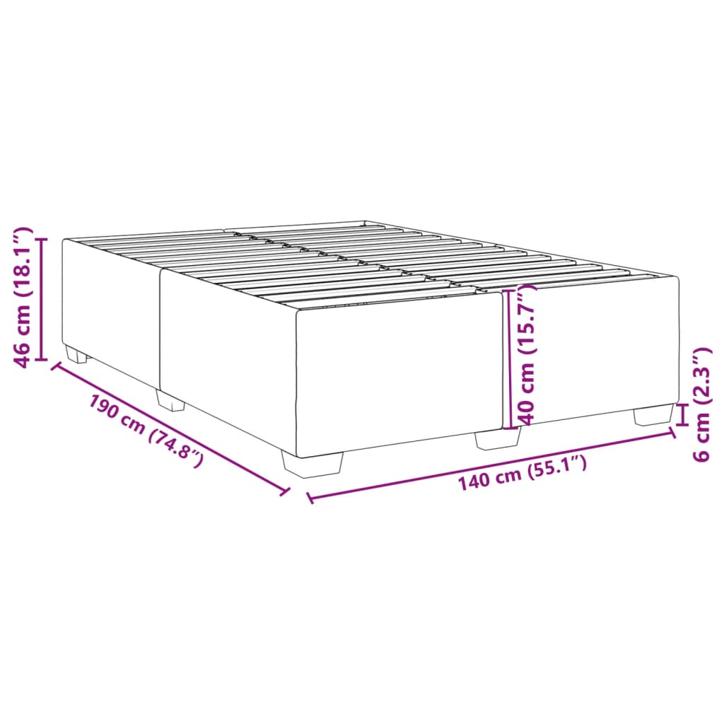 Bedframe stof crèmekleurig 140x190 cm