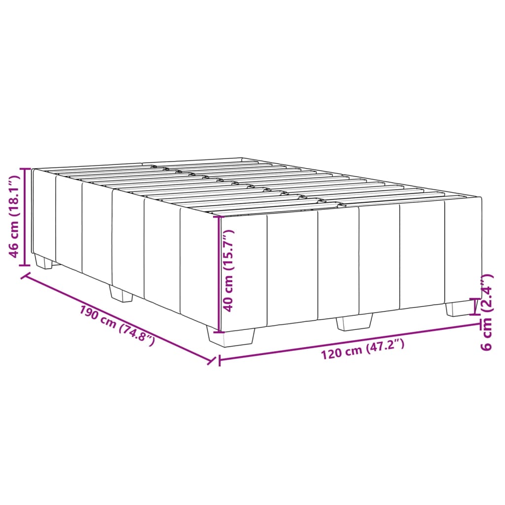 Bedframe zonder matras 120x190 cm stof donkergrijs