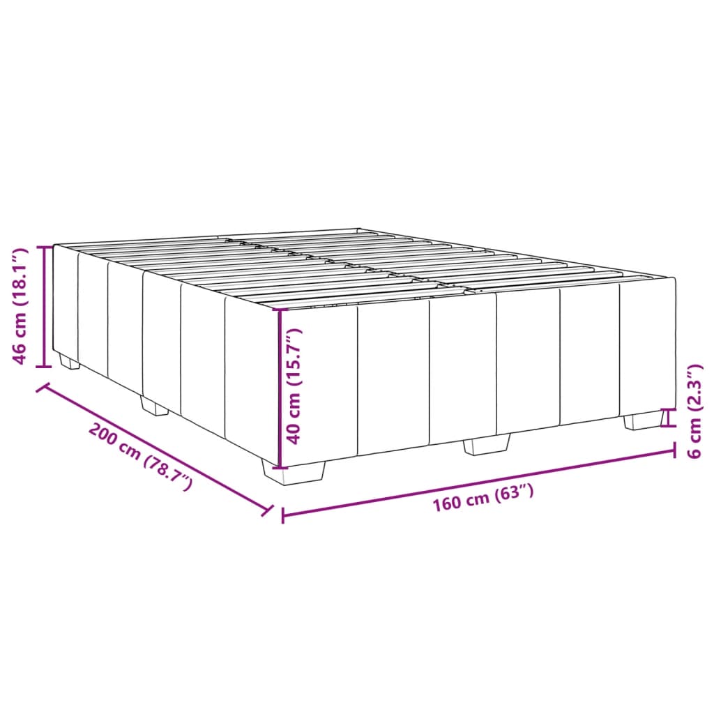 Bedframe zonder matras stof donkerbruin 160x200 cm