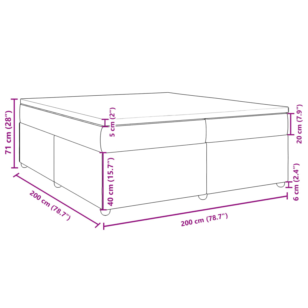 Boxspring met matras stof taupe 200x200 cm