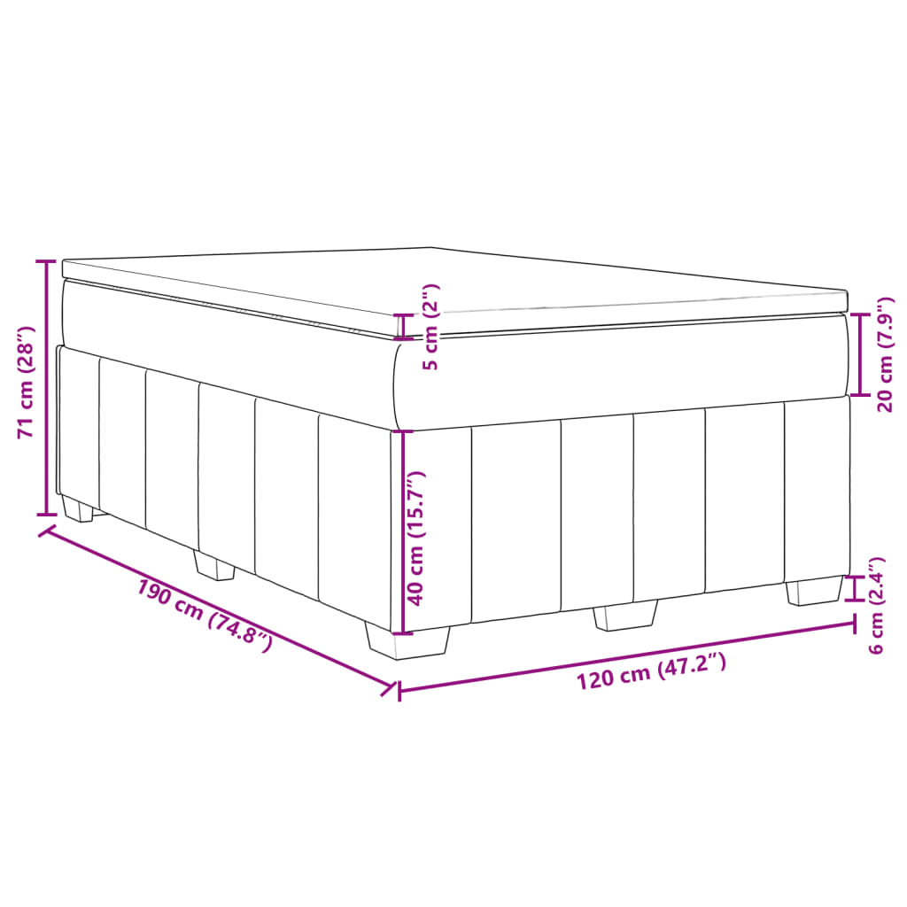 Boxspring met matras stof donkerbruin 120x190 cm