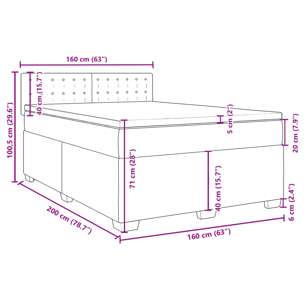 Boxspring met matras kunstleer wit 160x200 cm