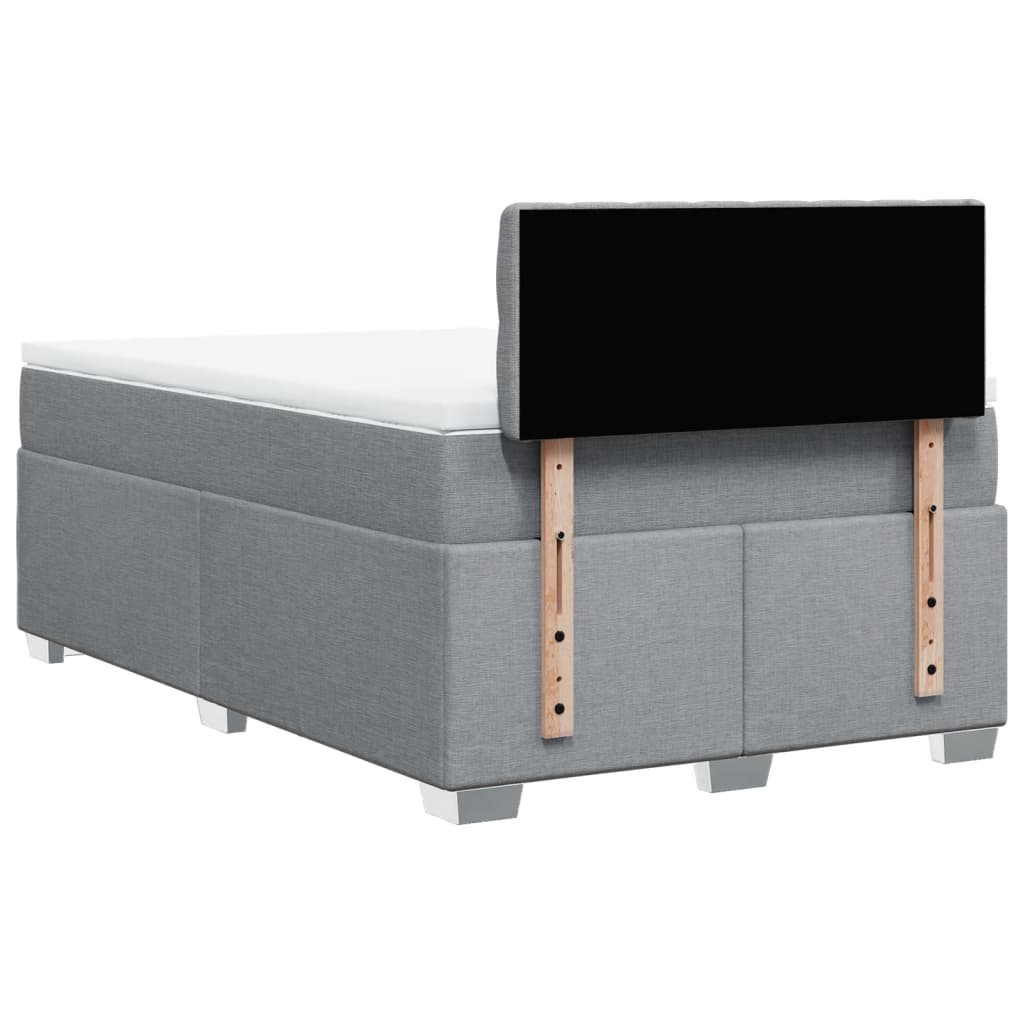 Boxspring met matras stof lichtgrijs 120x190 cm