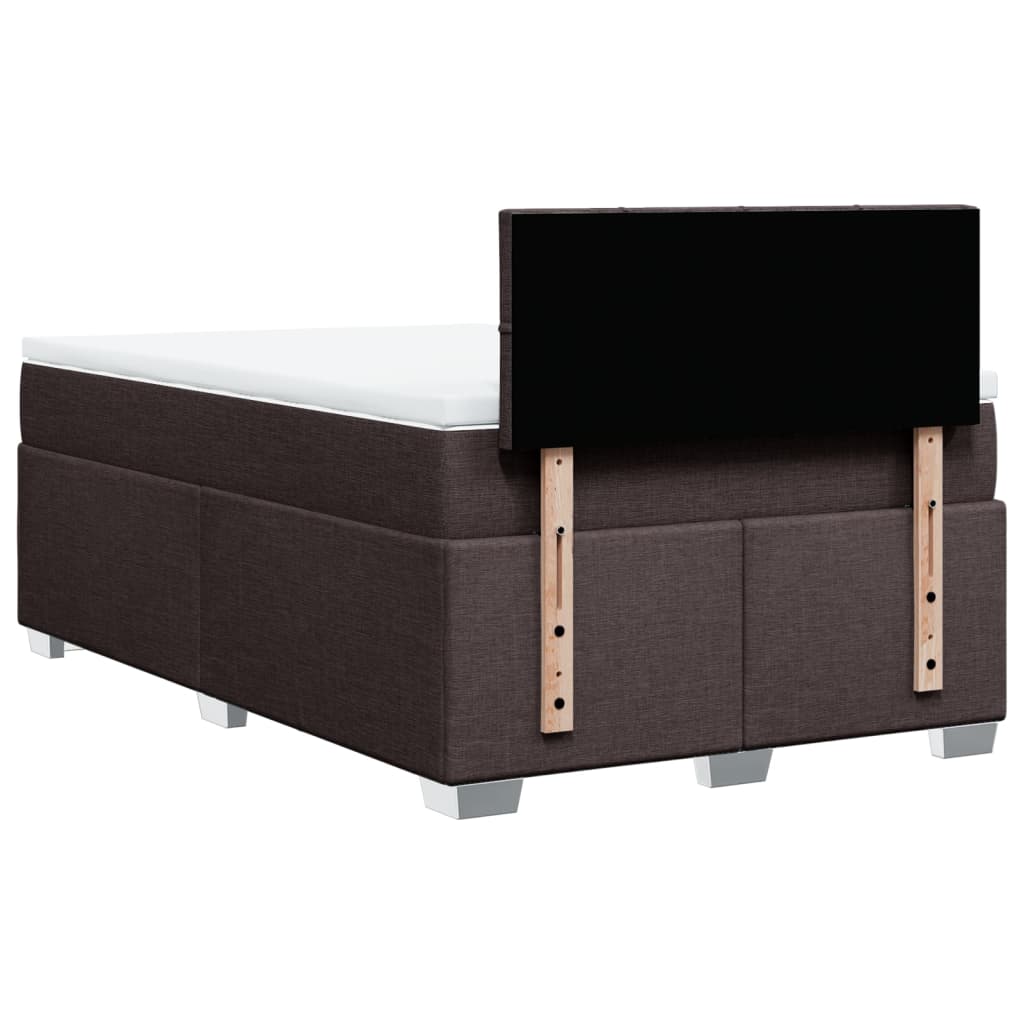 Boxspring met matras stof donkerbruin 120x200 cm
