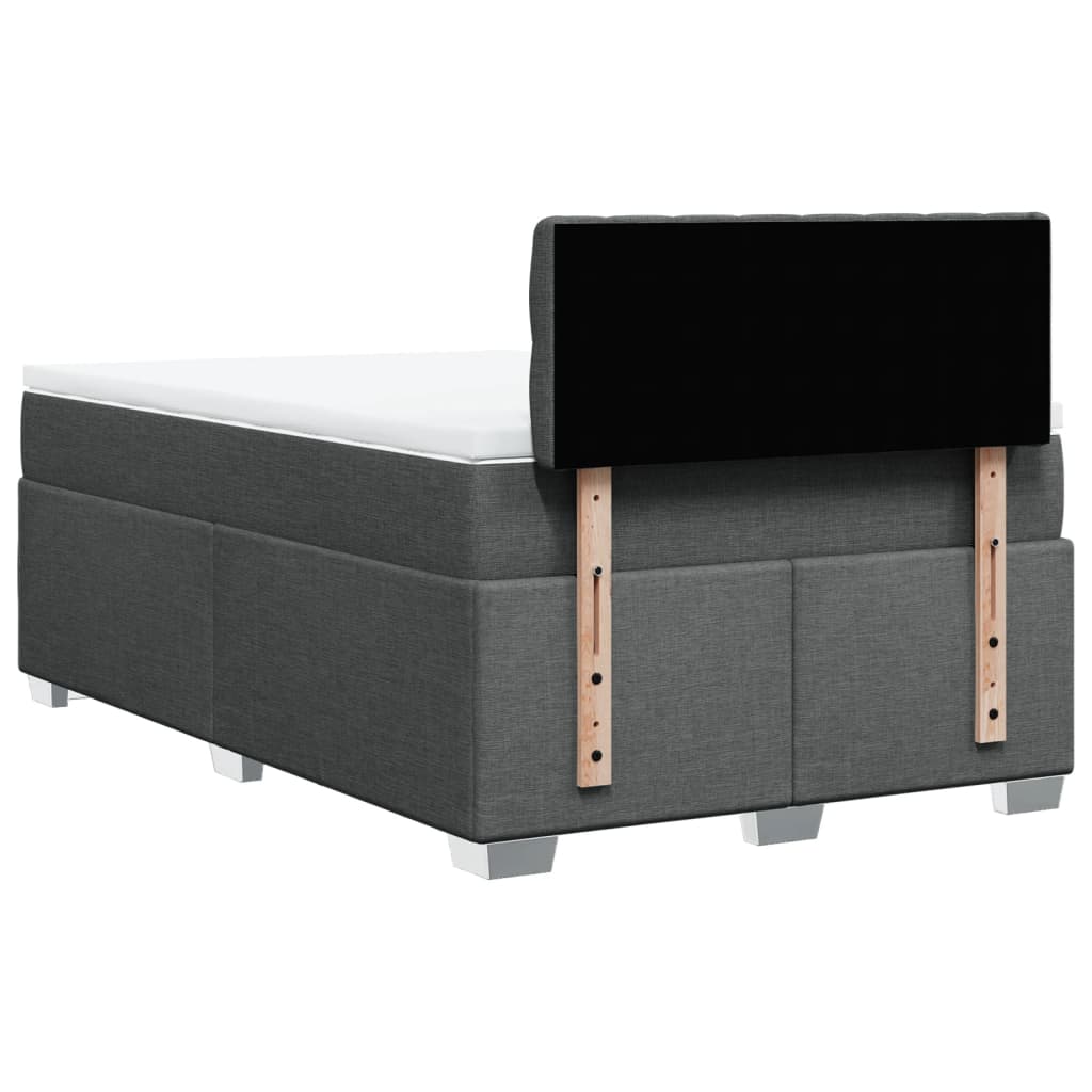 Boxspring met matras stof donkergrijs 120x200 cm