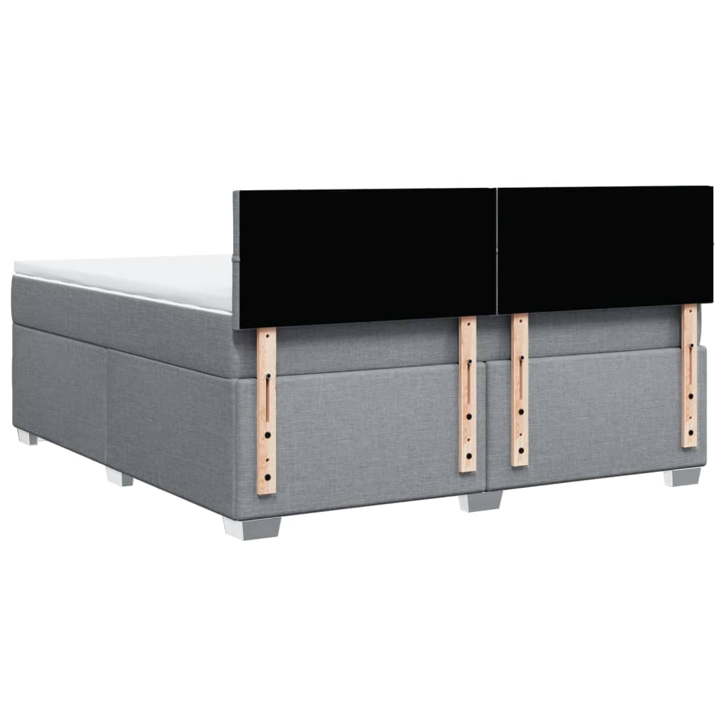 Boxspring met matras stof lichtgrijs 180x200 cm