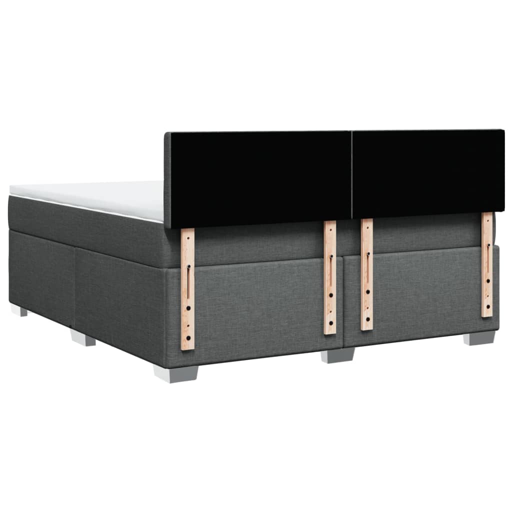 Boxspring met matras stof donkergrijs 180x200 cm