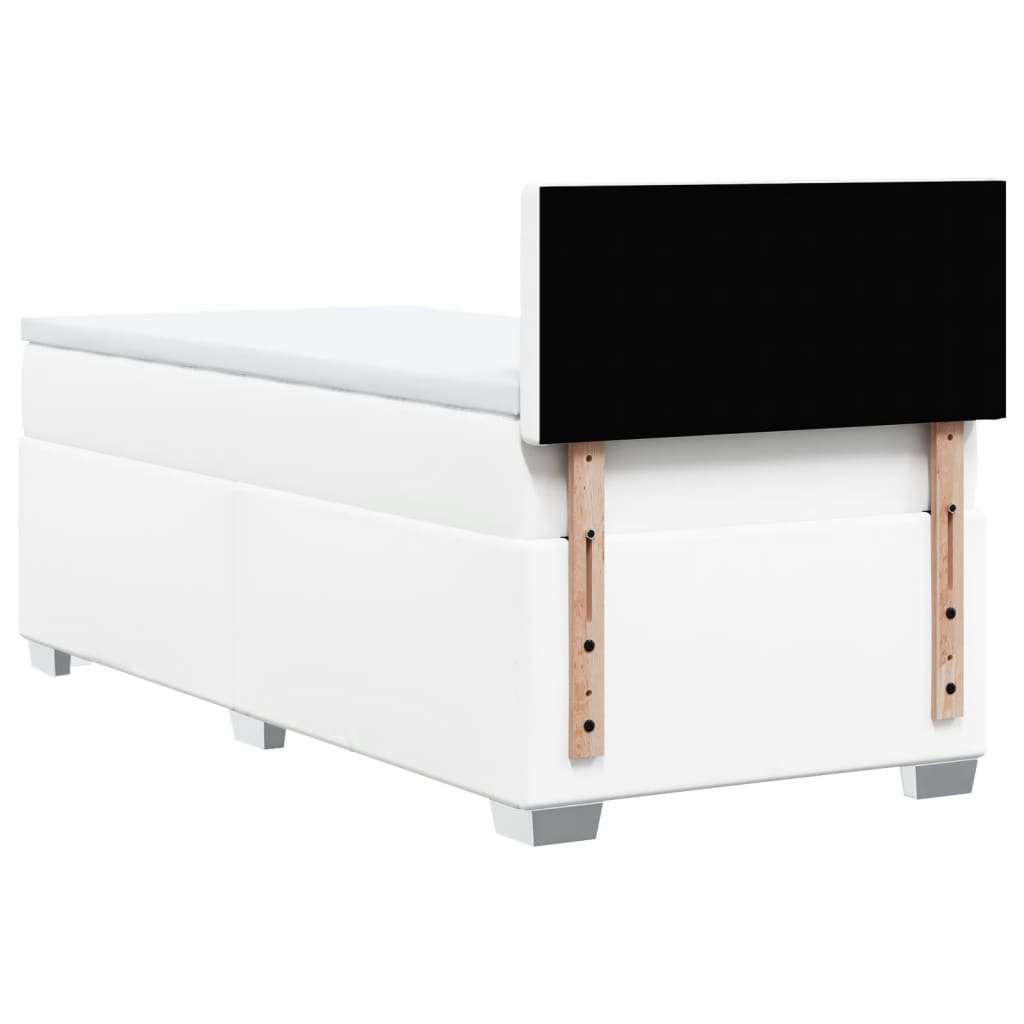 Boxspring met matras kunstleer wit 80x200 cm