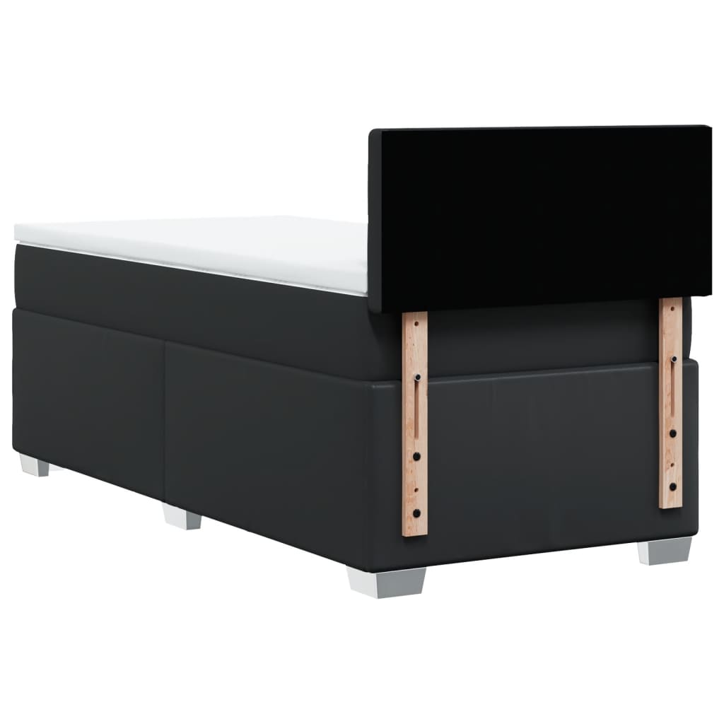 Boxspring met matras kunstleer zwart 100x200 cm