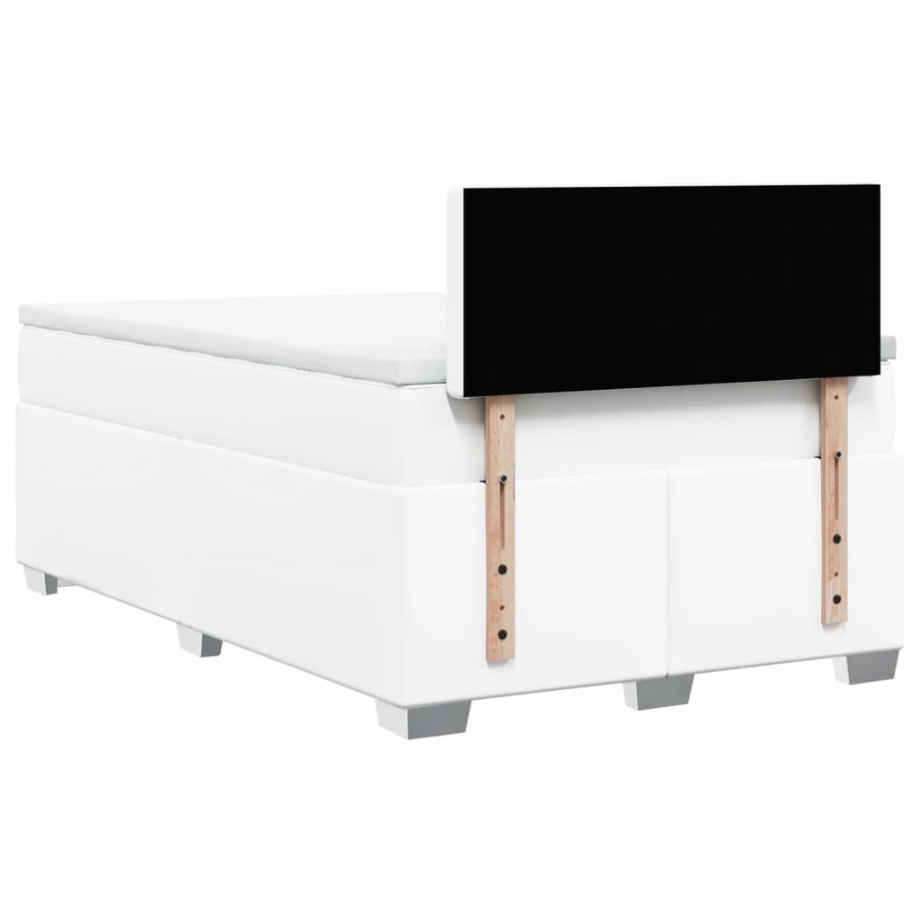 Boxspring met matras kunstleer wit 120x190 cm