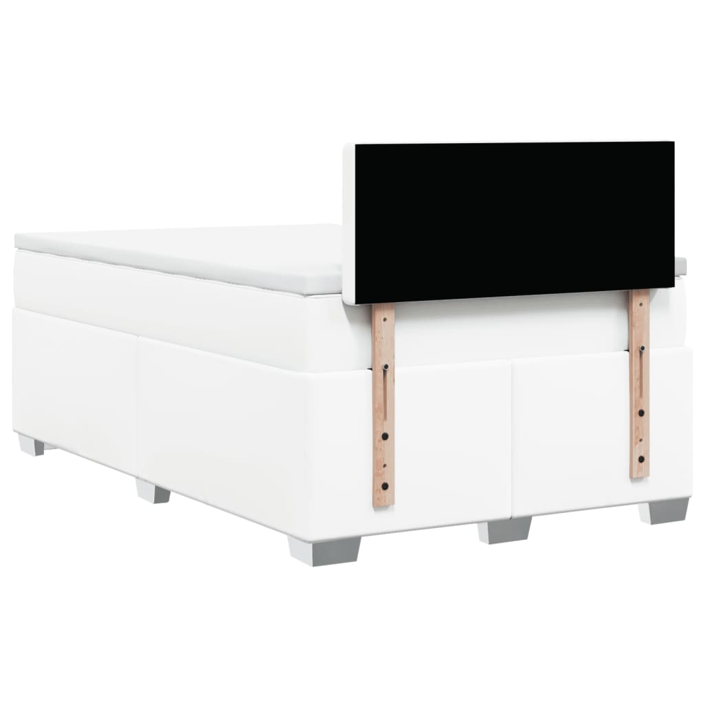 Boxspring met matras kunstleer wit 120x200 cm