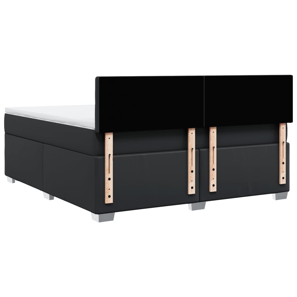 Boxspring met matras kunstleer zwart 180x200 cm