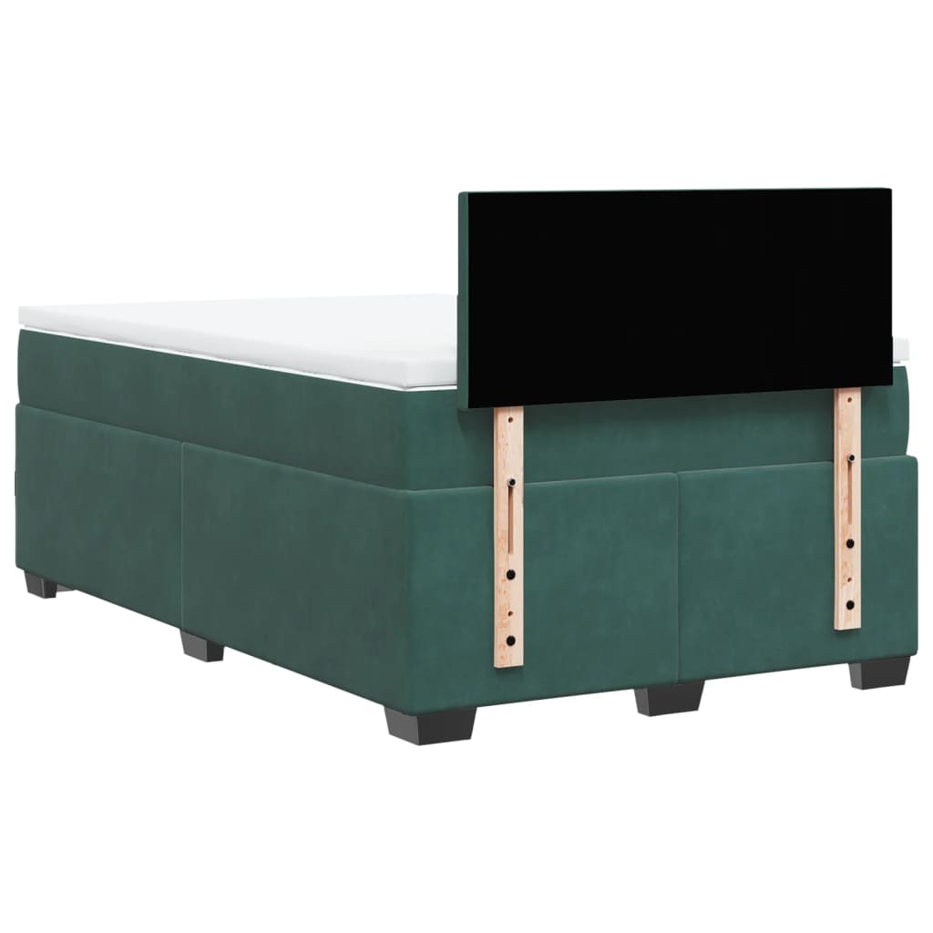 Boxspring met matras fluweel donkergroen 120x200 cm