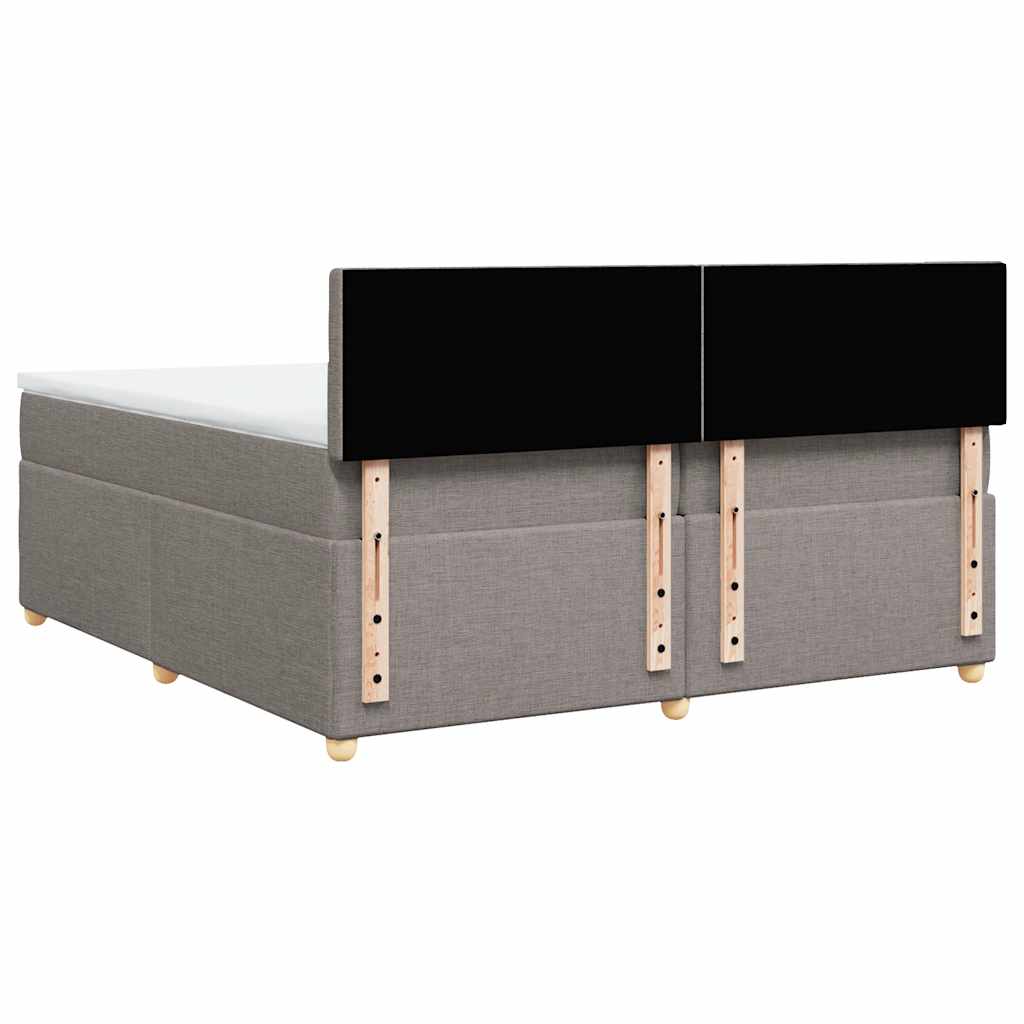 Boxspring met matras stof taupe 200x200 cm