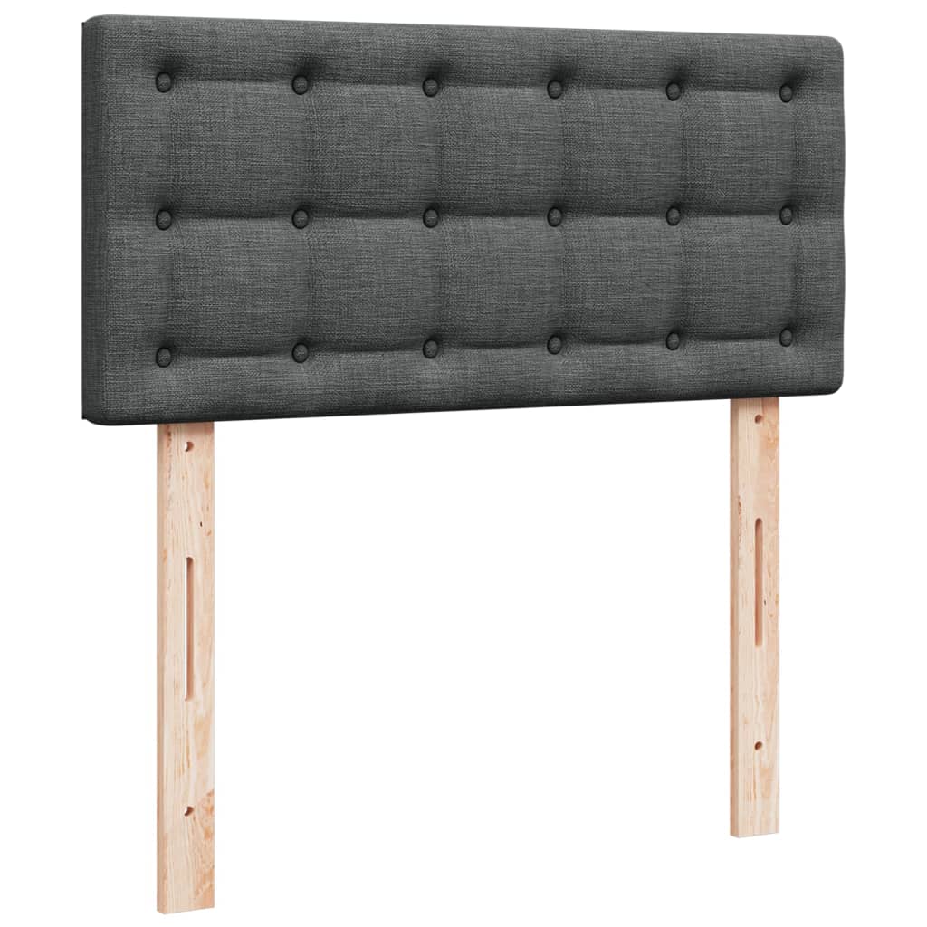 Boxspring met matras stof donkergrijs 80x200 cm