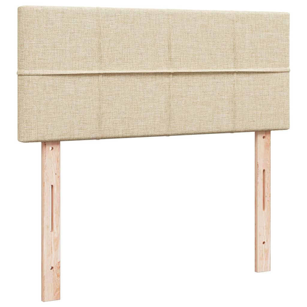 Boxspring met matras stof crèmekleurig 120x190 cm