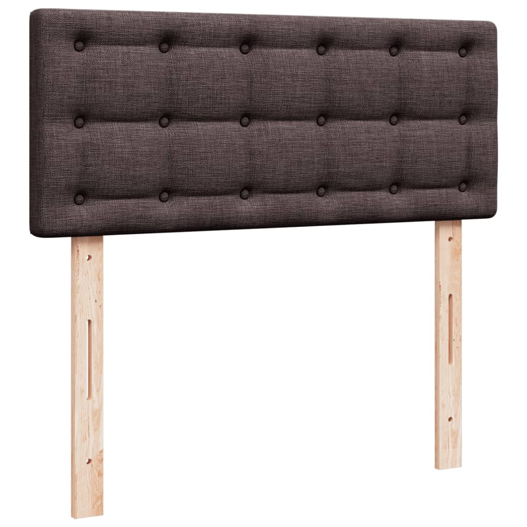 Boxspring met matras stof donkerbruin 120x190 cm