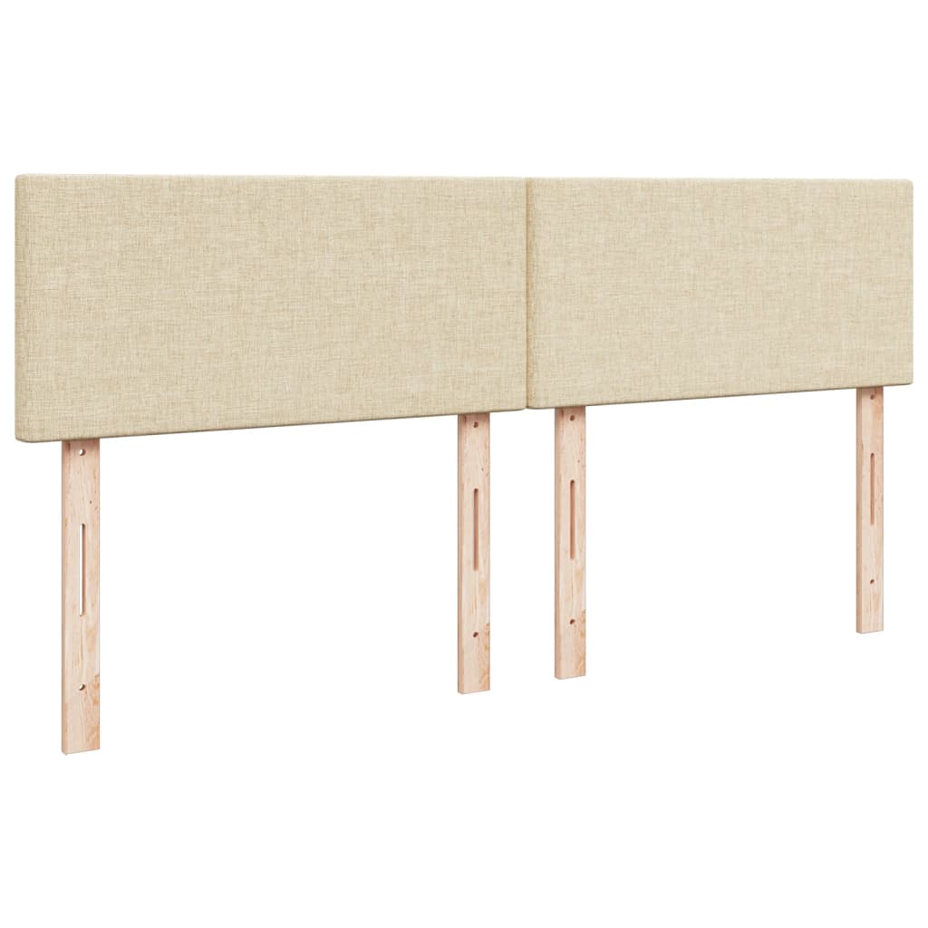 Boxspring met matras stof crèmekleurig 200x200 cm