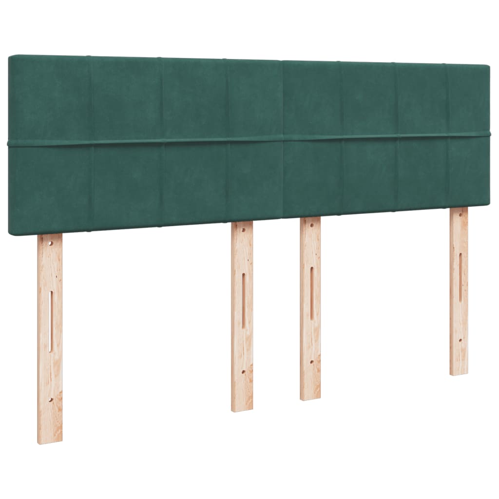 Boxspring met matras fluweel donkergroen 140x190 cm