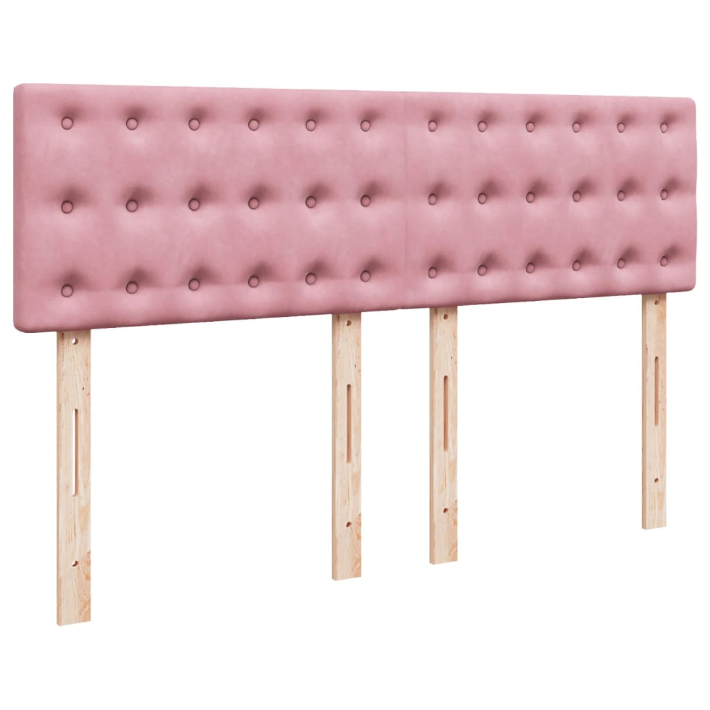 Boxspring met matras fluweel roze 140x200 cm