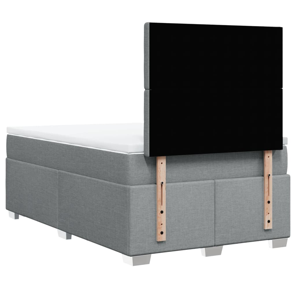 Boxspring met matras stof lichtgrijs 120x200 cm