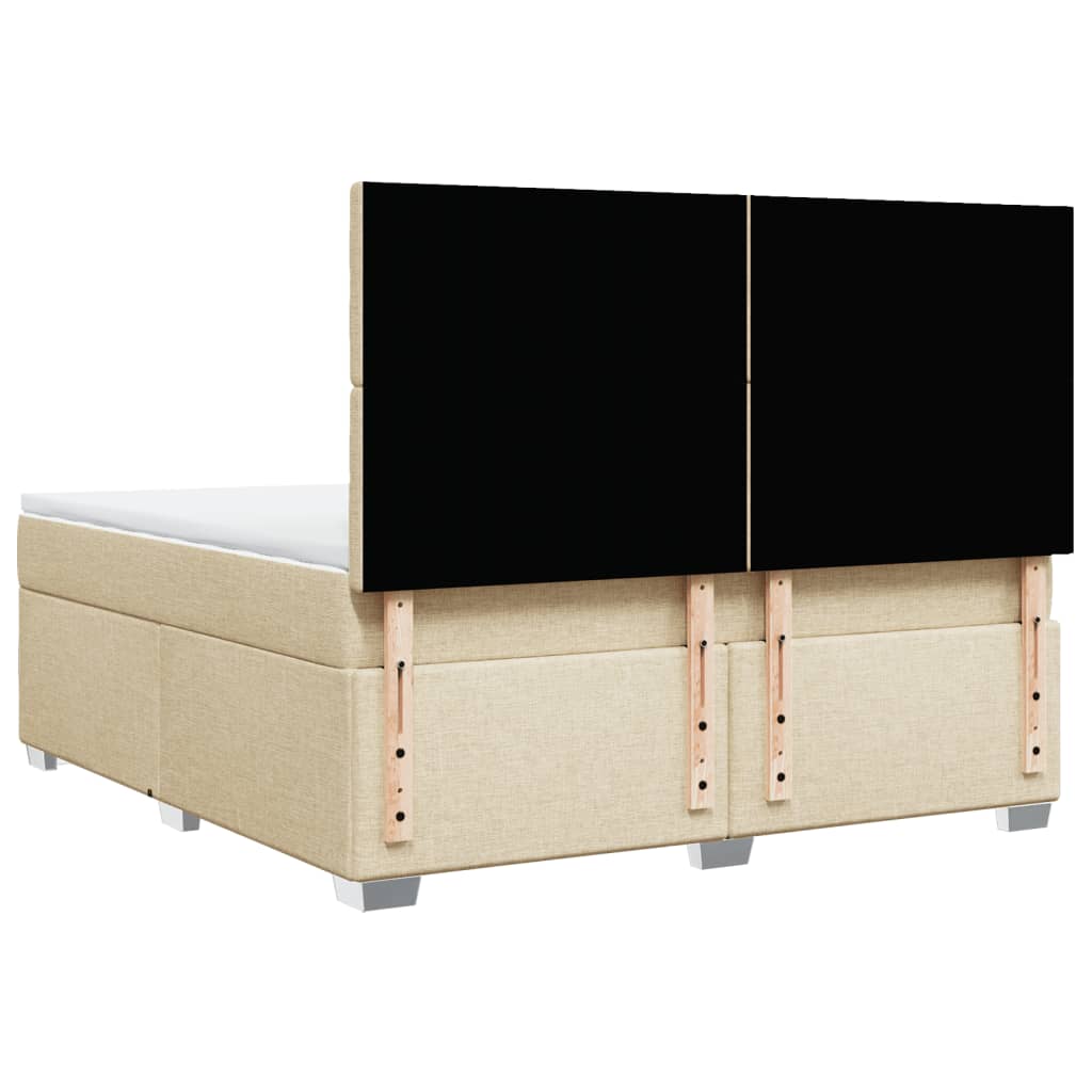 Boxspring met matras stof crèmekleurig 180x200 cm