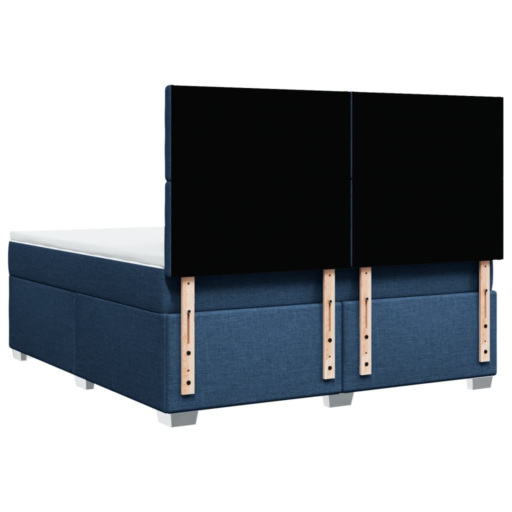 Boxspring met matras stof blauw 180x200 cm