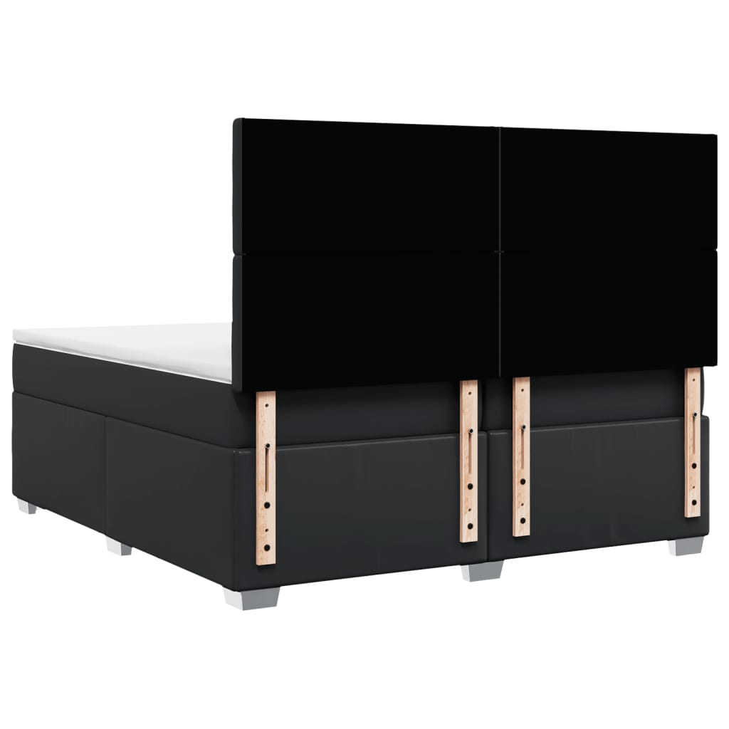 Boxspring met matras kunstleer zwart 200x200 cm