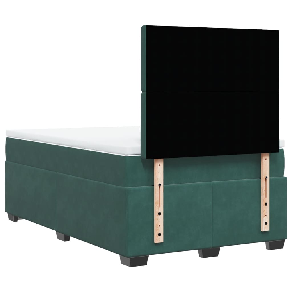 Boxspring met matras fluweel donkergroen 120x200 cm