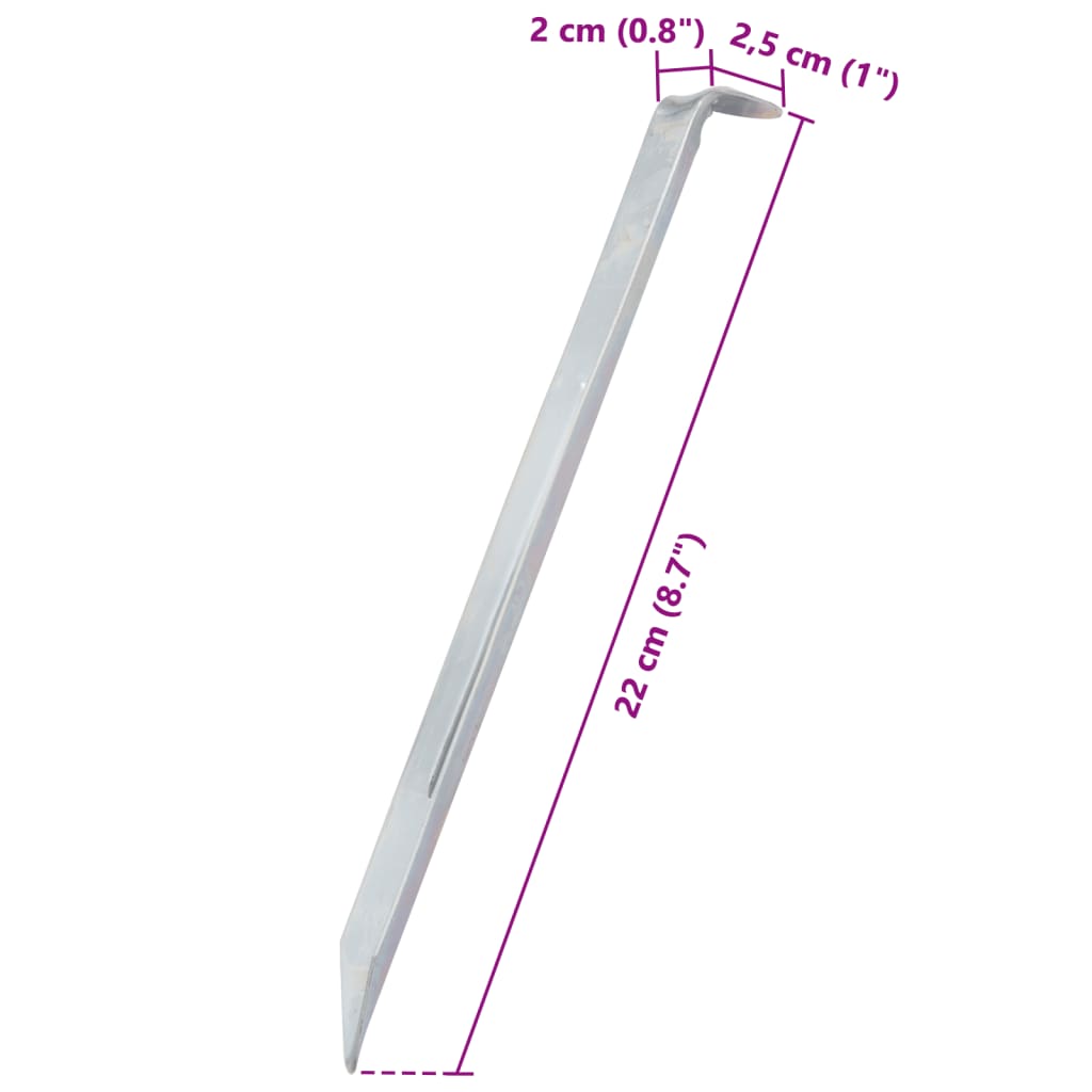 Tentharingen 24 st Ø20 mm 22 cm gegalvaniseerd staal