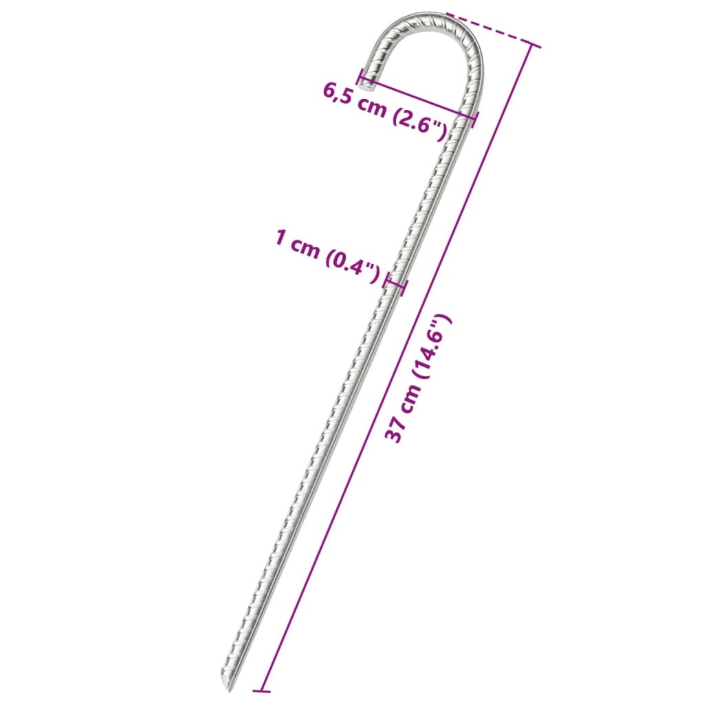 Tentharingen 12 st Ø10 mm 37 cm gegalvaniseerd staal