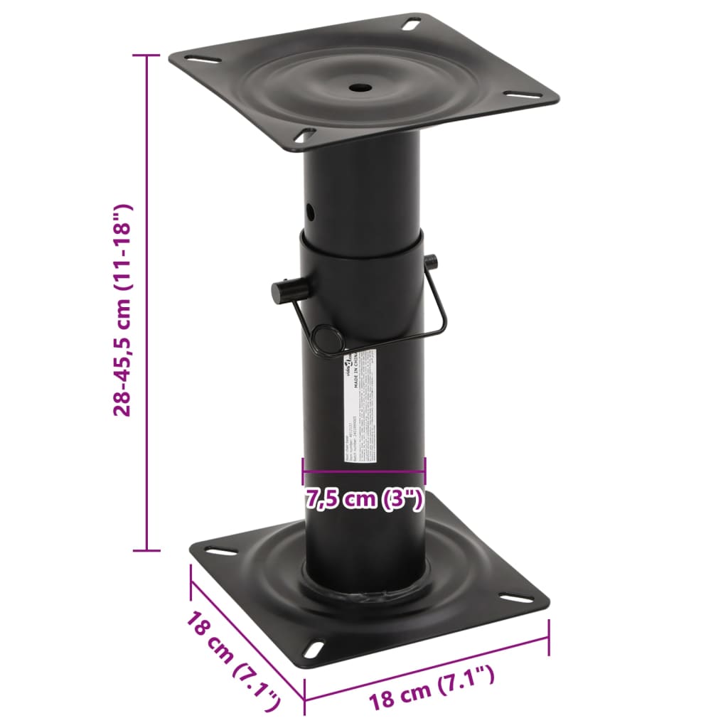 Bootstoelpoot Verstelbaar 28-45,5 Cm Staal 28-45.5 cm