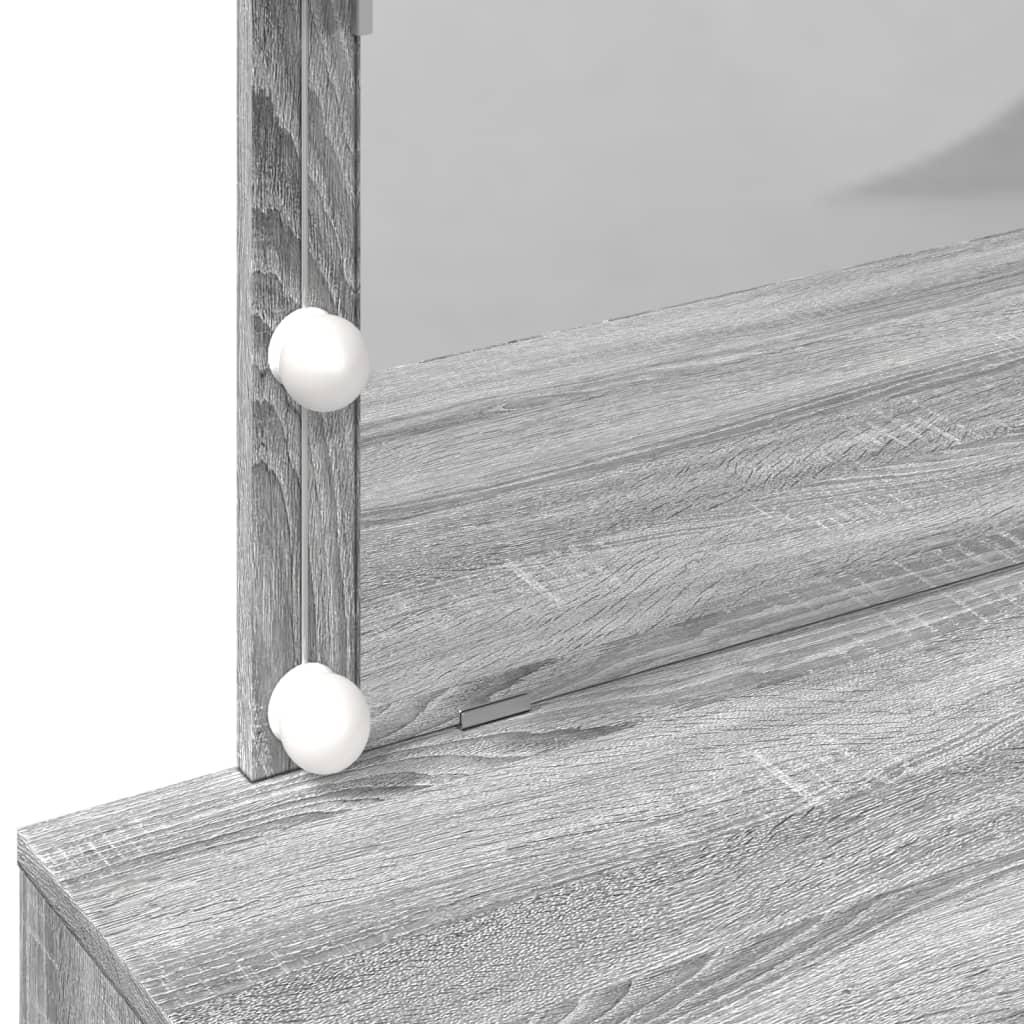 Kaptafel met LED-verlichting 100x40x120 cm grijs sonoma