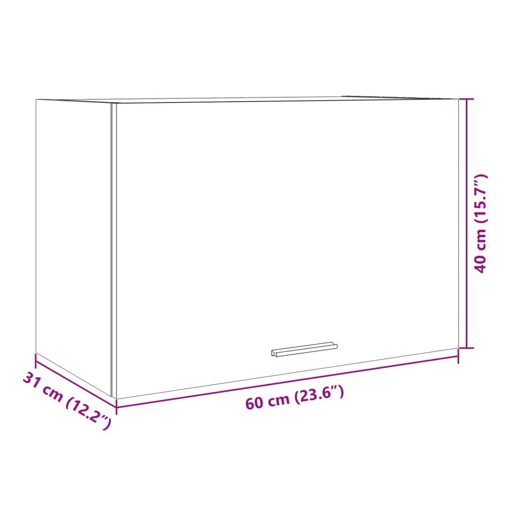 Hangkast 60x31x40 cm spaanplaat sonoma eikenkleurig