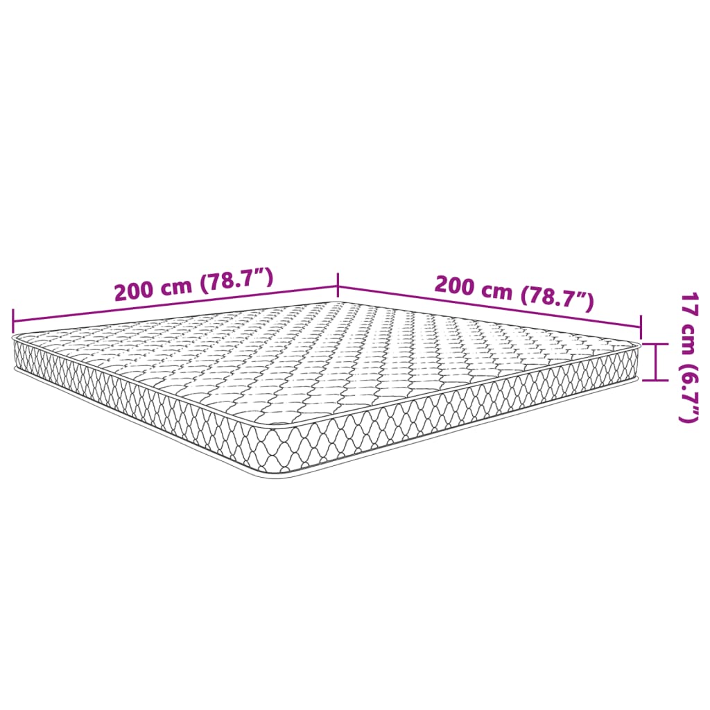 Traagschuimmatras 200x200x17 cm wit
