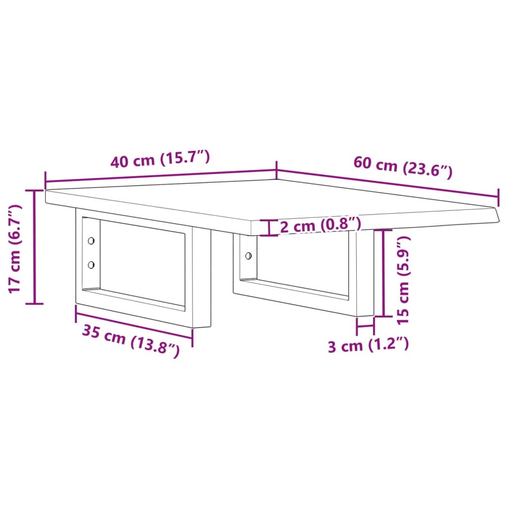 Badkamer wandschap staal en massief eikenhout
