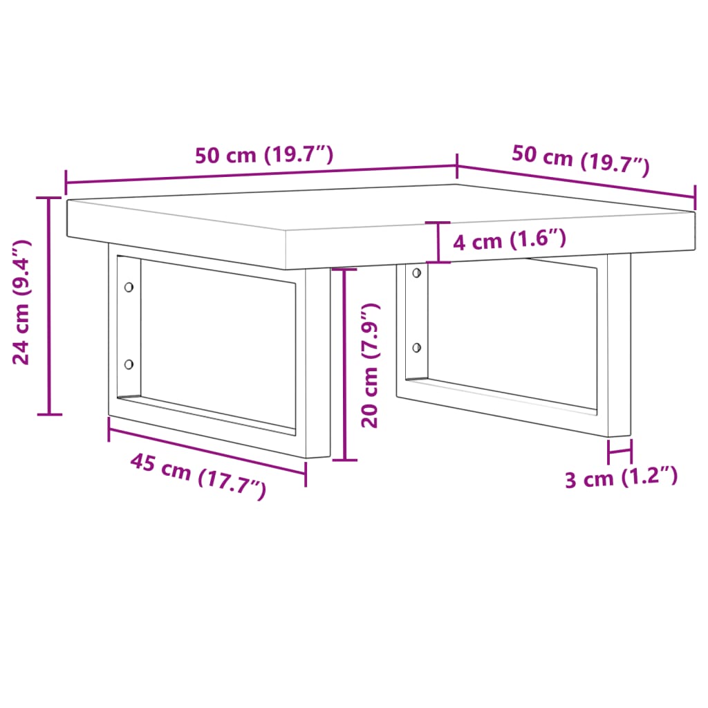Badkamer wandschap staal en massief acaciahout