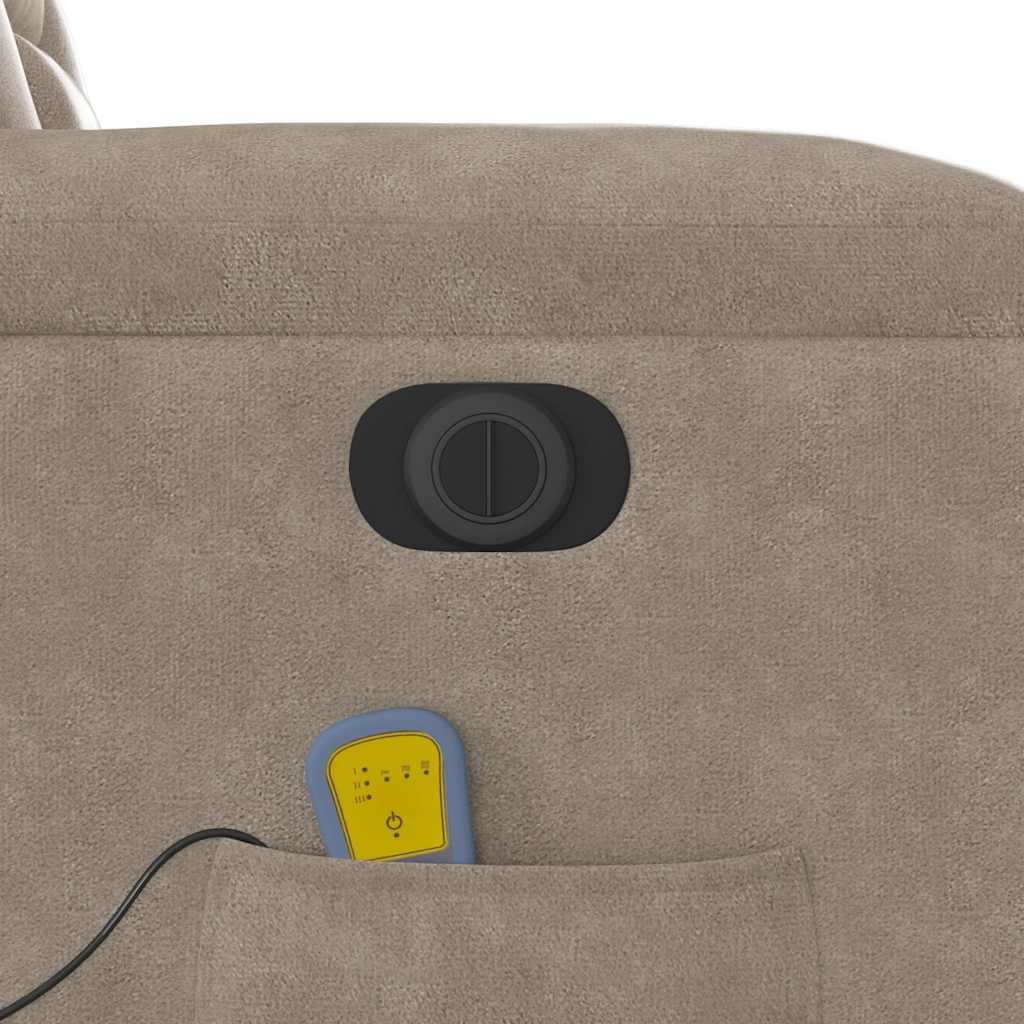 Massagestoel elektrisch verstelbaar microvezelstof taupe