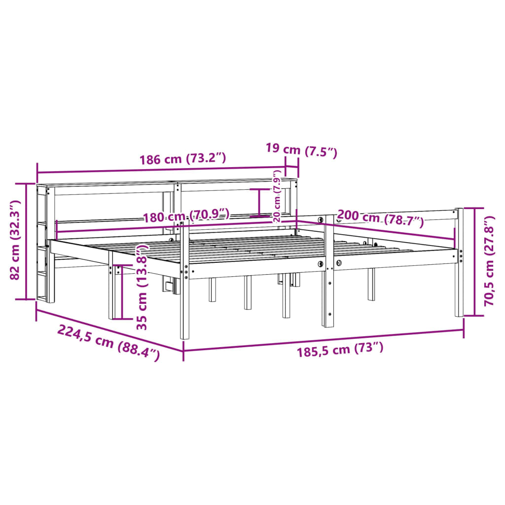 Seniorenbed Met Hoofdbord Massief Grenenhout 180X200 Cm